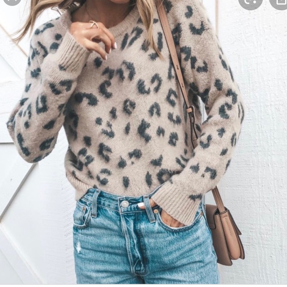 Abercrombie and Fitch Brushed Leopard Sweater